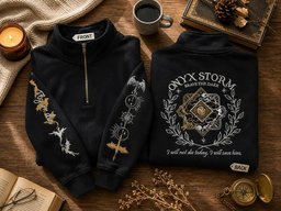 Fourth Wing Embroidered Sweatshirt, Basgiath War College Embroidered Hoodie, Onyx Storm Embroidered Quarter Zip