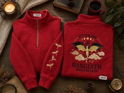 Fourth Wing Embroidered Sweatshirt, Basgiath War College Embroidered Hoodie, Fly Or Die Embroidered Quarter Zip
