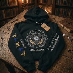 Fourth Wing Embroidered Sweatshirt, Wingleader Embroidered Hoodie, Dragon Rider