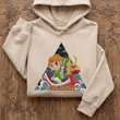 Zelda Toon Link Embroidered Sweatshirt And Hoodie, The Legend of Zelda: The Wind Waker QuarterZip, Nintendo Gamer