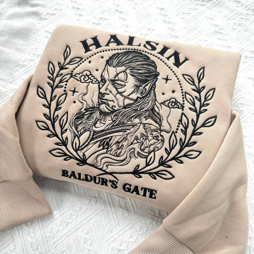 Halsin Embroidered Sweatshirt, Baldur's Gate Embroidered Hoodie
