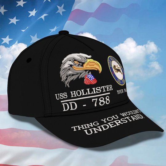 Personalized Embroidery Cap - United States Navy USS Hollister (DD-788)