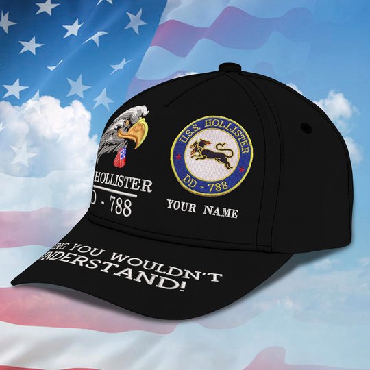 Personalized Embroidery Cap - United States Navy USS Hollister (DD-788)