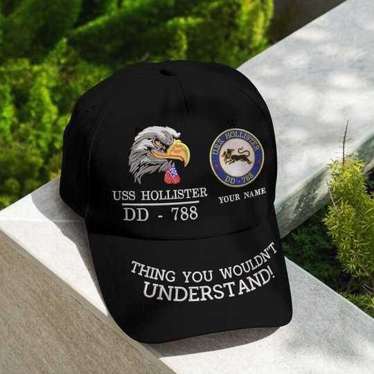 Personalized Embroidery Cap - United States Navy USS Hollister (DD-788)