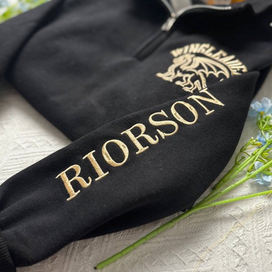 Fourth Wing Embroidered Sweatshirt, Wingleader Embroidered Hoodie, Riorson Embroidered Quarter Zip