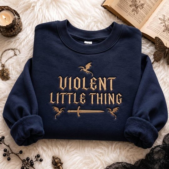 Fourth Wing Embroidered Tshirt, Dragon Rider Embroidered Sweatshirt, Wingleader Embroidered Hoodie, Violent Little Thing Embroidered Gingham Sweatshirt, Basgiath War College Embroidered Mockneck Sweatshirt
