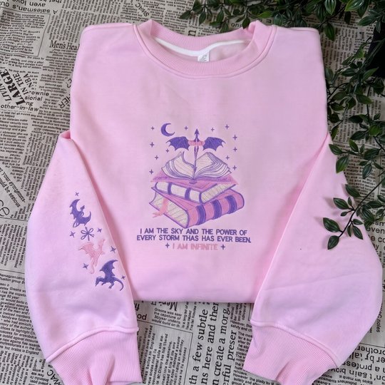 Fourth Wing Embroidered Sweatshirt, Wingleader Embroidered Hoodie, Dragon Book Embroidered Gingham Sweatshirt, Basgiath War College Embroidered Mockneck Sweatshirt