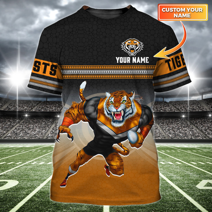 Wests Tigers NRL Personalized Name 3D Tshirt