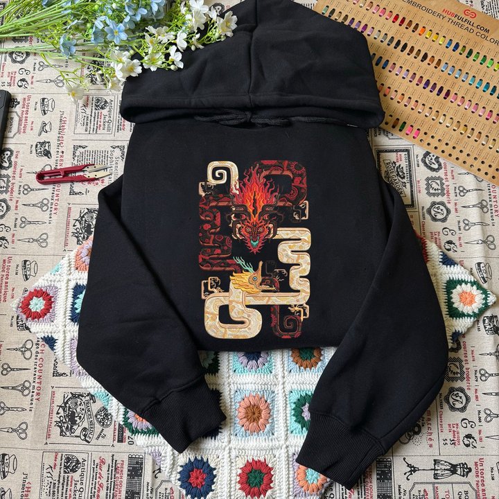 Zelda Light & Dark Dragons Embroidered Sweatshirt And Hoodie, Tears of the Kingdom Jumper, Nintendo Gamer merch, Gift for Zelda Fans