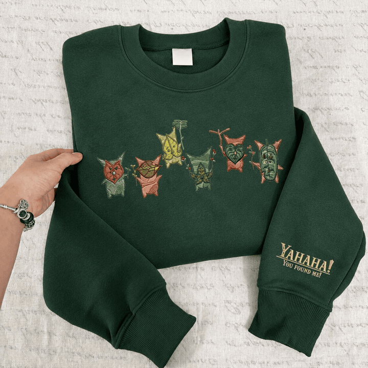 Korok Zelda Embroidered Sweatshirt, Legend of Zelda Merch, Yahaha You Found Me Hoodie, Gamer Gift