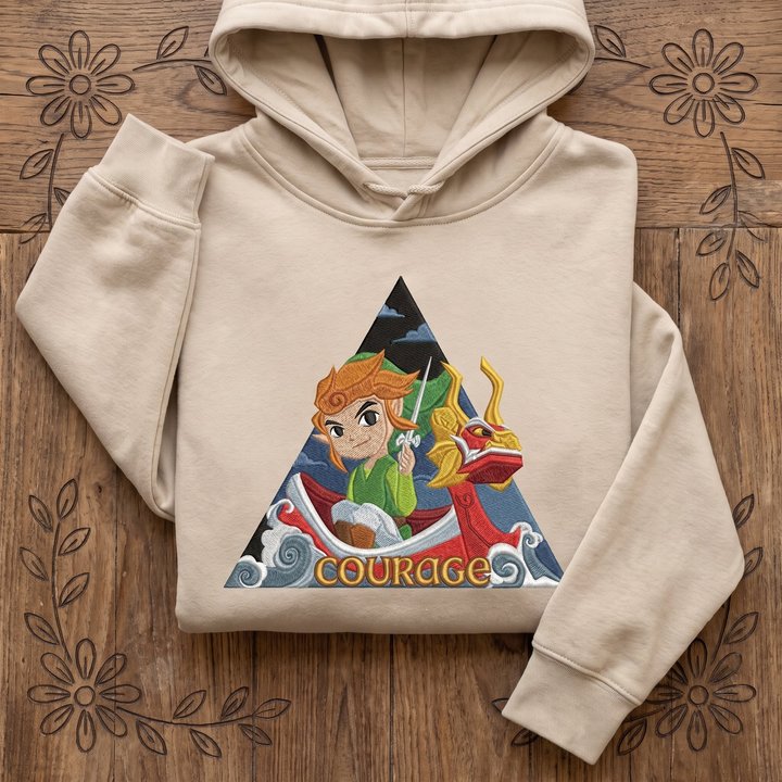 Zelda Toon Link Embroidered Sweatshirt And Hoodie, The Legend of Zelda: The Wind Waker QuarterZip, Nintendo Gamer
