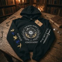 Fourth Wing Embroidered Sweatshirt, Wingleader Embroidered Hoodie, Dragon Rider