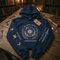 Fourth Wing Embroidered Sweatshirt, Wingleader Embroidered Hoodie, Dragon Rider