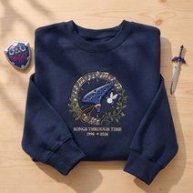 Zelda Ocarina of Time Embroidered Sweatshirt, Retro Gaming Hoodie, Songs Through Time Tee, Gamer Gift, Nostalgic Video Game Apparel