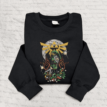 Legend of Zelda Embroidered Sweatshirt, Link Triforce Hoodie, Zelda Fan Gift, Gamer Gift