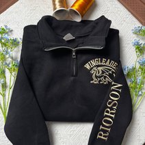 Fourth Wing Embroidered Sweatshirt, Wingleader Embroidered Hoodie, Riorson Embroidered Quarter Zip