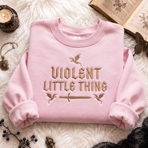 Fourth Wing Embroidered Tshirt, Dragon Rider Embroidered Sweatshirt, Wingleader Embroidered Hoodie, Violent Little Thing Embroidered Gingham Sweatshirt, Basgiath War College Embroidered Mockneck Sweatshirt