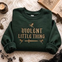 Fourth Wing Embroidered Tshirt, Dragon Rider Embroidered Sweatshirt, Wingleader Embroidered Hoodie, Violent Little Thing Embroidered Gingham Sweatshirt, Basgiath War College Embroidered Mockneck Sweatshirt