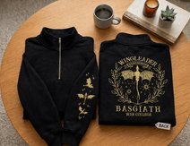 Fourth Wing Embroidered Quarter Zip, Dragon Rider Embroidered Sweatshirt, Wingleader Embroidered Hoodie, Xaden Riorson Embroidered Gingham Sweatshirt, Basgiath War College Embroidered Mockneck Sweatshirt