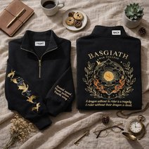Fourth Wing Embroidered Quarter Zip, Dragon Rider Embroidered Sweatshirt, Wingleader Embroidered Hoodie, Second Squad Flame Section Embroidered Gingham Sweatshirt, Basgiath War College Embroidered Mockneck Sweatshirt