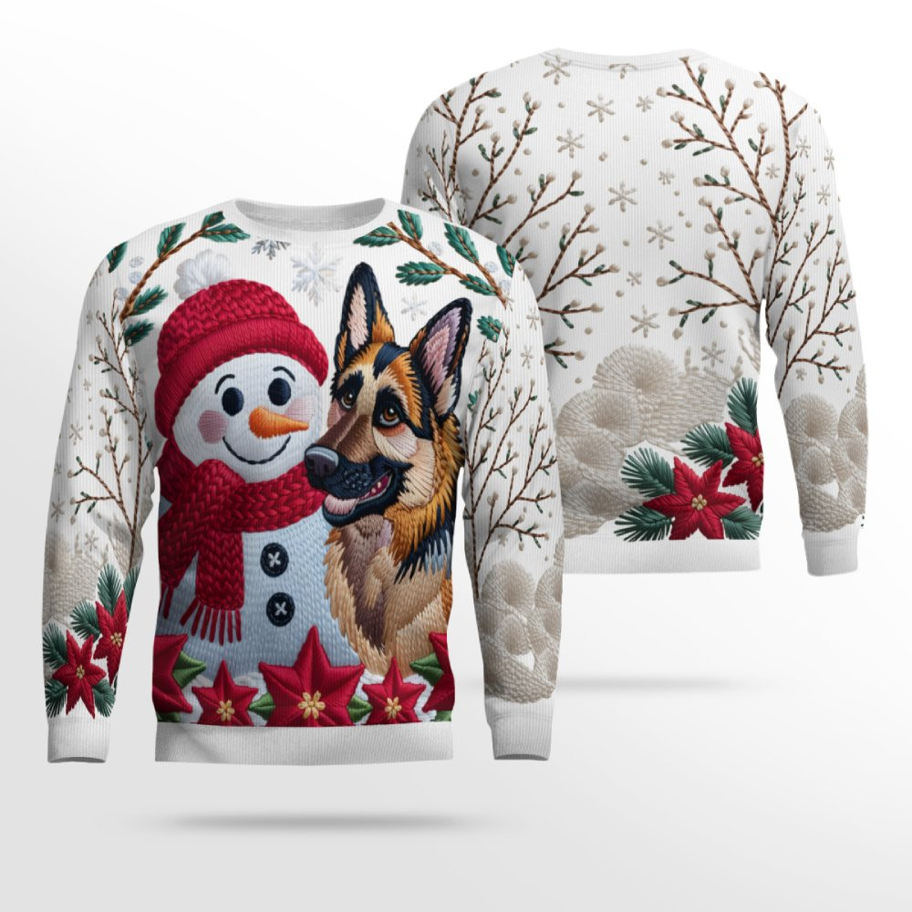 Christmas German Shepherd AOP New Ugly Sweater - Printshade
