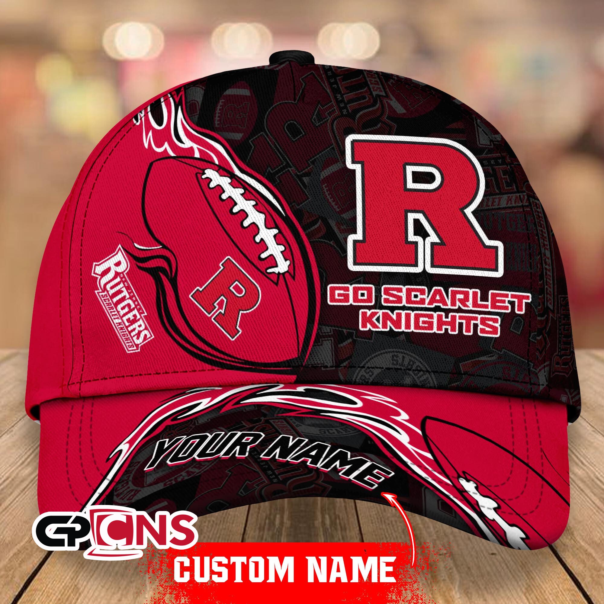 Caps Rutegers Rutgers Scarlet Knights Custom Name Classic Cap - T-shirt Frenzy