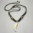 Man Choker Wolf tooth Necklace Green&Coffee rope Real Teeth pendant Fashion Jewelry