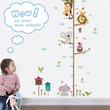 Cartoon Animals Lion Monkey Owl Elephant Height Measure Wall Sticker For Kids Rooms Growth Chart Nursery Room Decor Wall Art