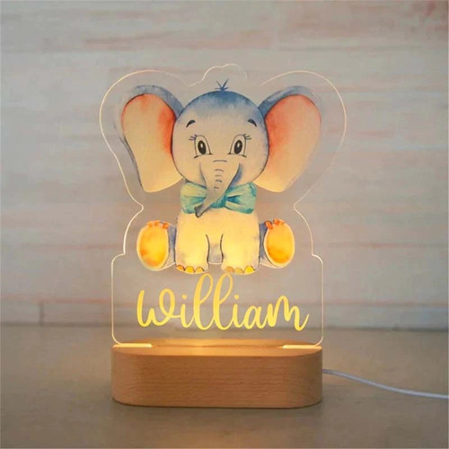 Personalized Baby Elephant Lion LED 10539762