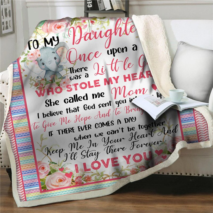 Lovely elephant Letter blankets to my daughter dumbo Warm plush throw thick Blanket on Bed Sofa Couch quilt cover Birthday Gift