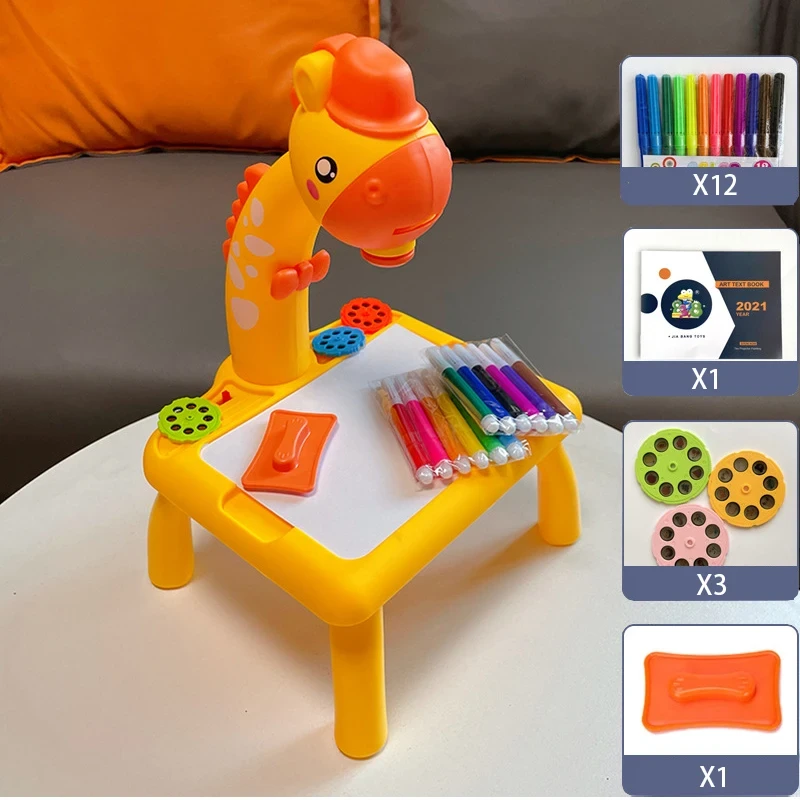 Children led projector drawing table