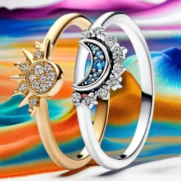 Sparkling Moon Sun Ring For Women