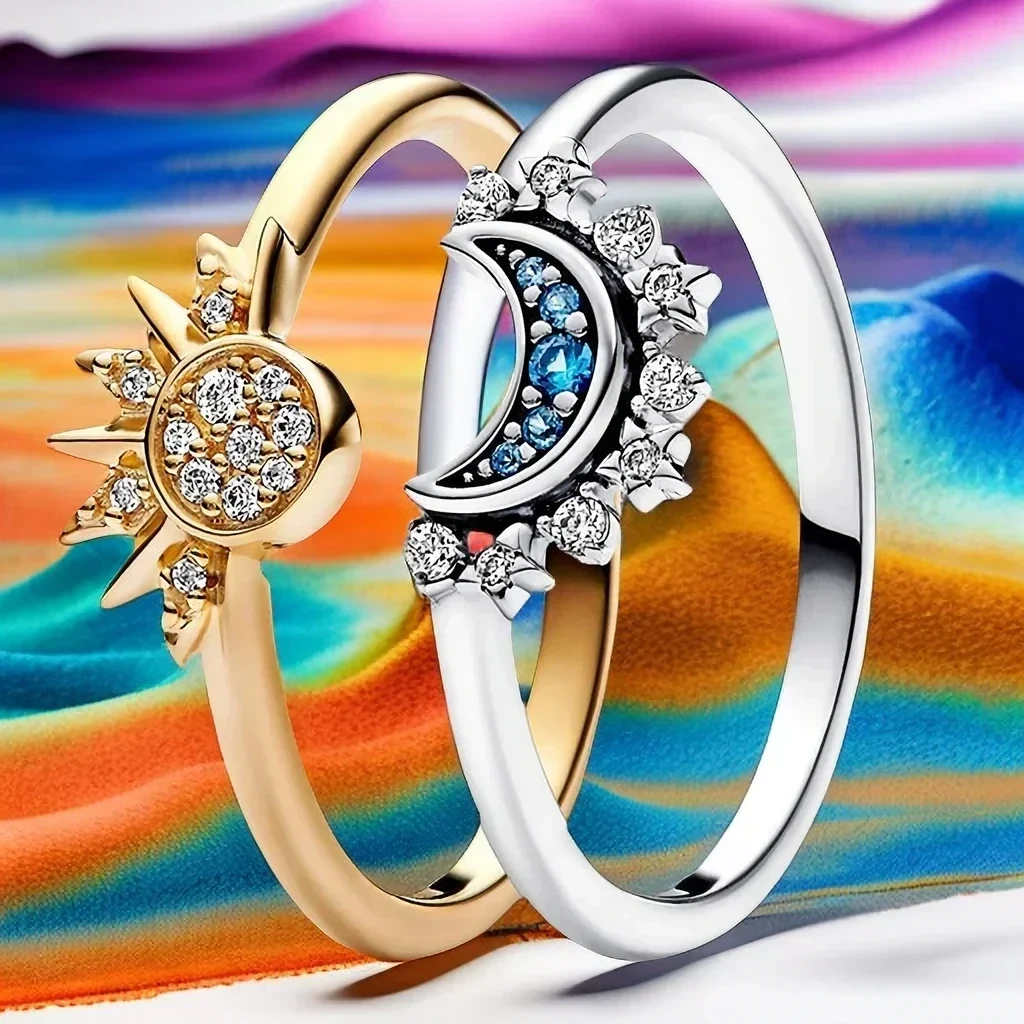 Sparkling Moon Sun Ring For Women