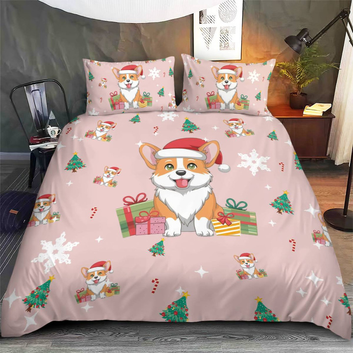 Corgi Christmas Bedding Set – Add Holiday Cheer with Cute Covers