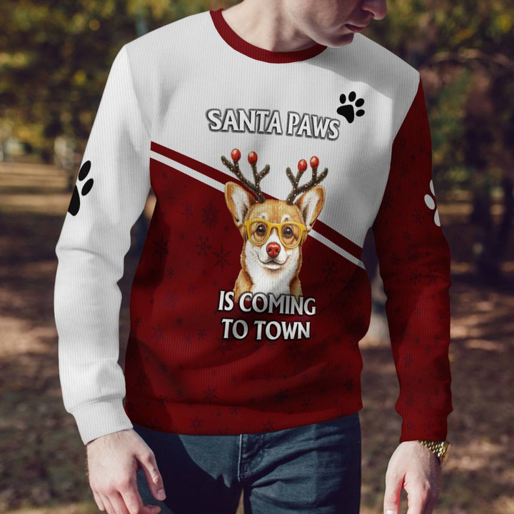 Corgi Christmas New Sweater -Cozy Santa Paws Pullover for the Holidays
