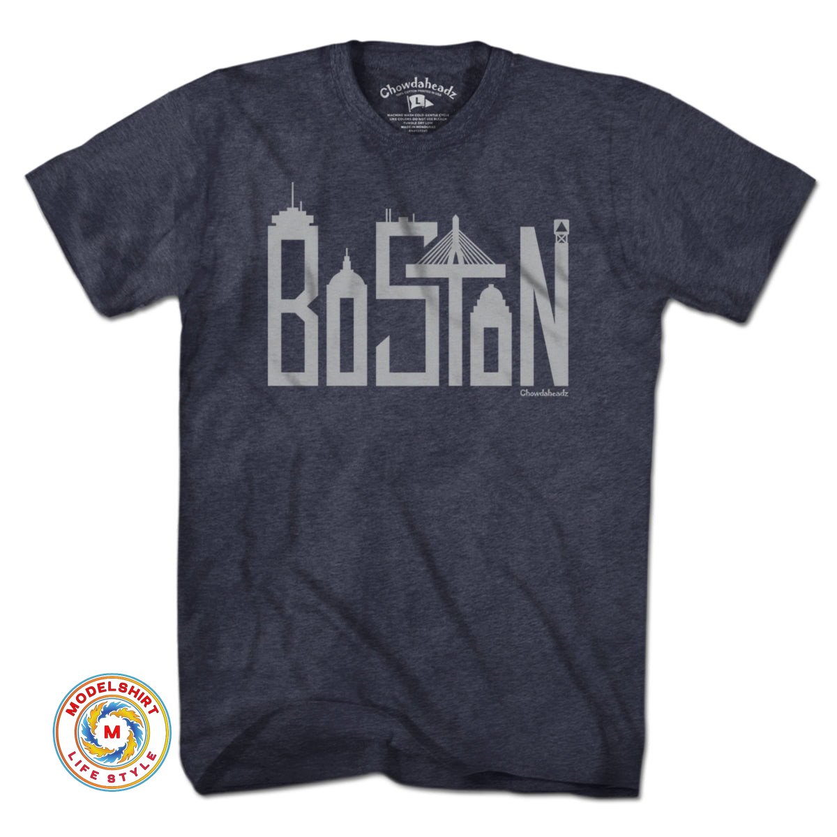 Boston Skyline Letters T-shirt - Model Shirt Store