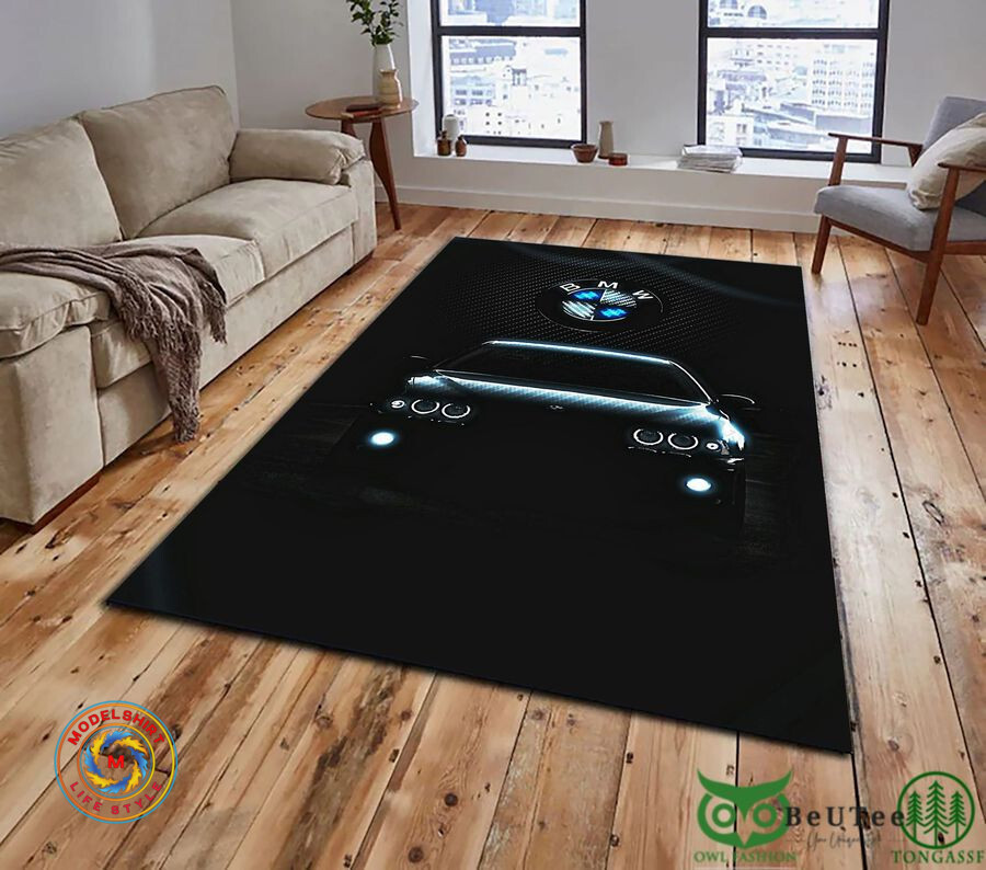 BMW Logo Car Model Black Carpet Rug - Model Shirt Store