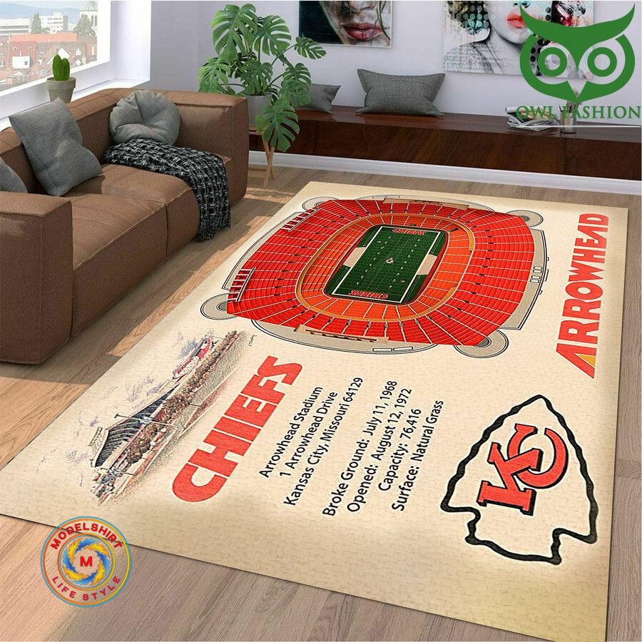 Fan Design Kansas City Chiefs Stadium 3D View Area Rug - Model Shirt Store