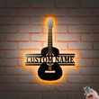 Custom Guitar Name Metal Sign With Led Lights, Personalized Gift For Guitar Lovers, Birthday Gift