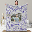 Personalized Blanket Gift, Custom Name Photo Color Blanket, Unique Blanket Gift For Him Her On Birthday Christmas Anniversary Valentine