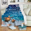 Personalized Sea Turtle Couple Blanket Gift To My Wife, Sea Pattern Blanket Gift From husband To Wife On Valentine Wedding Anniversary Birthday
