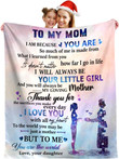 Personalized To My Mom Colorful Blanket from Daughter, Mom You Are The World Custom Fleece Blanket, Birthday Anniversary Gift For Mom Mother's Day