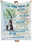 Personalized To My Mom Blanket, I Love You Mom Tree Butterflies Fleece Blanket For Mom, Gift from Daughter for Mother's Day, Birthday Anniversary Gift