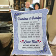 Custom Name Blue Flower Blanket for Grandma, Gigi, Grandpa, You'll Feel Our Love Nana Throw Blanket, Gift from Grandkids for Grandparents