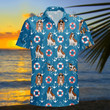 Basset Hound Funny Summer Hawaiian Shirt, Anchor Basset Hound Blue Aloha Shirt, Basset Hound Lover Hawaiian Shirt, Gift For Dog Lover