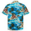 Cycling Watercolor Beach Palm Tree Hawaiian Shirt, Bike Ocean Aloha Summer Shirt, Cycling Shirt, Gift For Cycling Lovers