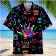 Colorful Bowling Neon Art Aloha Summer Shirt, Bowling Aloha Shirt For Bowling Lovers, Matching Beach Outfit For Bowling Players, Gift For Family