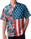 Happy Independence Day Custom Face Hawaiian Shirt, Pride 4th Of July Personalized Hawaiian Shirt with Face, Custom Beach Shirts