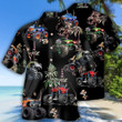 Trucker Palm Tree Black Hawaiian Shirt - Truck Driver Casual Button Down Hawaiian Shirts