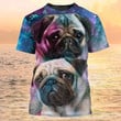 3D Shirt - 3D All Over Printed Pug T Shirt, Dog Bleach Shirts